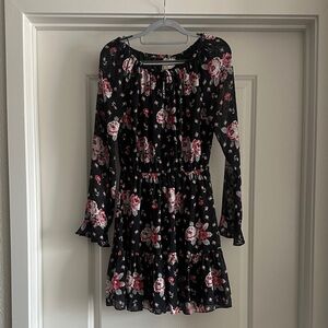 Floral Black Dress